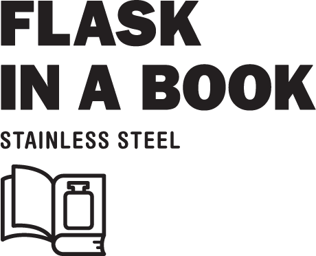 Flask in a book - stainless steel