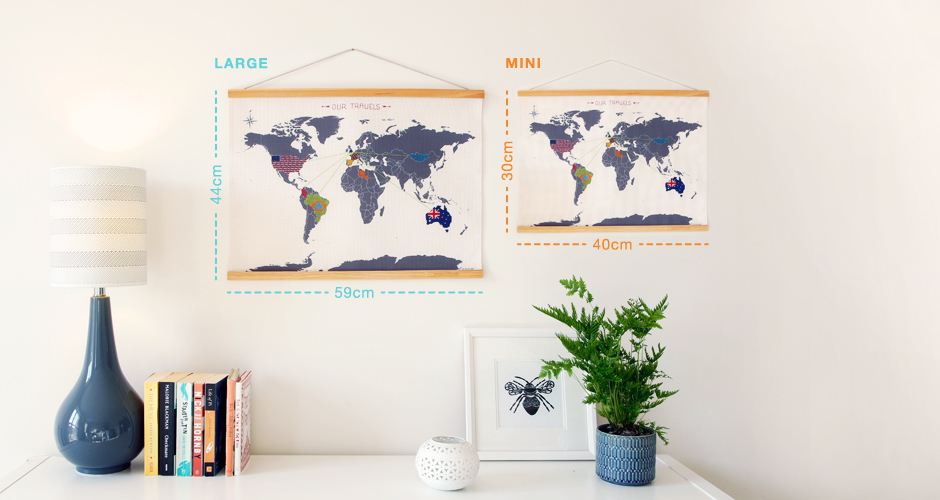 large and mini cross stitch maps with dimensions