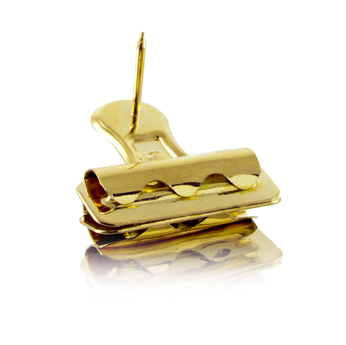 Gold push pin clip