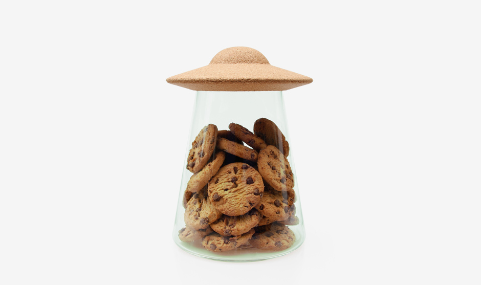 Glass UFO Cookie Jar