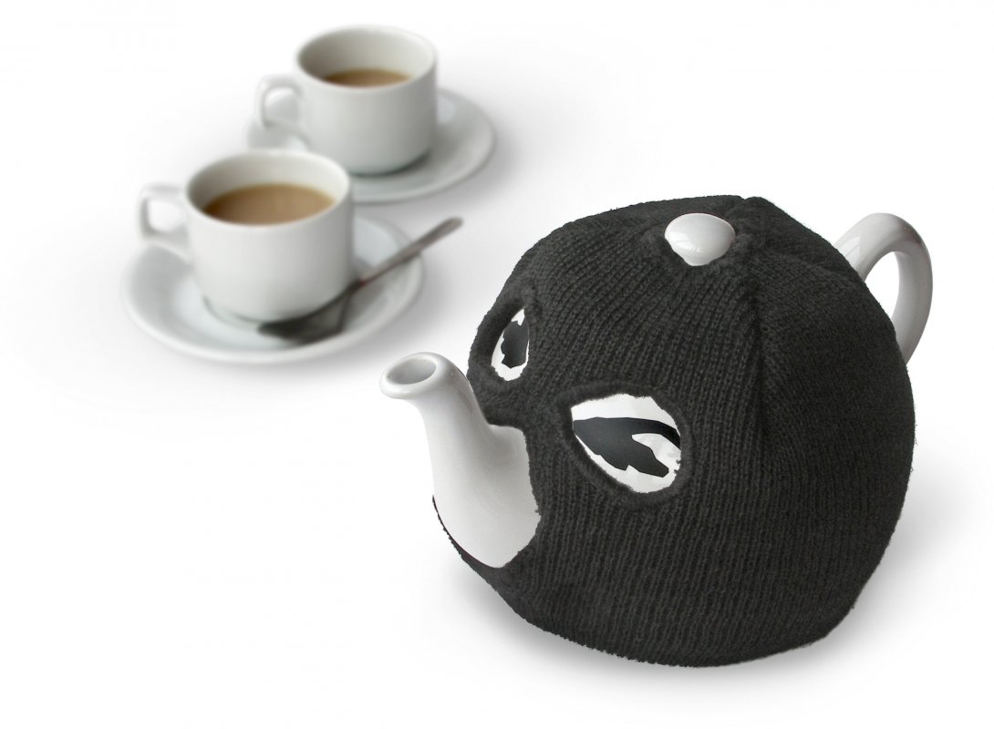 Terrorist Tea Pot Teapot With A Balaclava Tea Cosy - Image terrorist tea pot teapot with a balaclava tea cosy - image