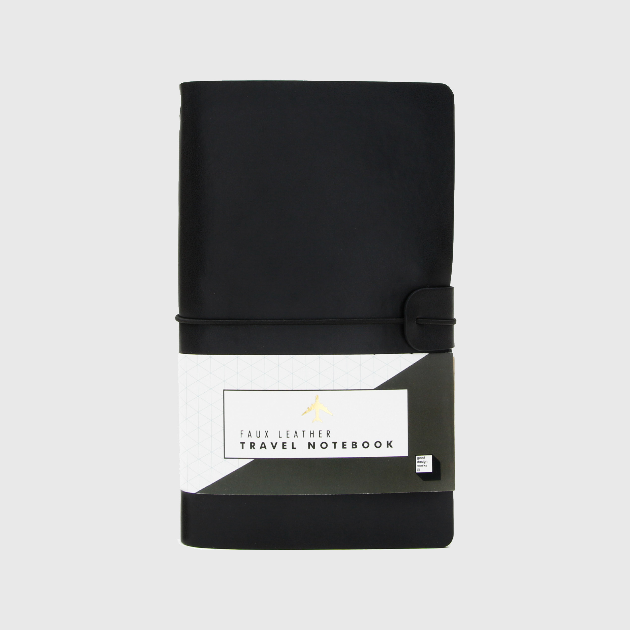 Black faux leather travel journal and passport holder