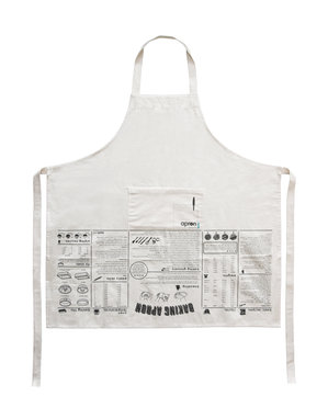 A great chefs apron with kitchen weights and measures
