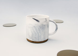 Marble effect ceramic coffee mug 