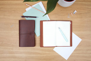 Novelty faux leather travel diary and journal
