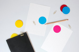 CMYK Transparent sticky notes great for making a bright impression