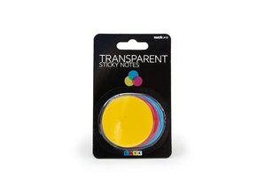 CMYK Transparent sticky notes, three colours in one pack