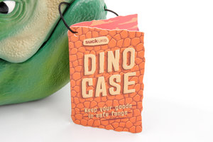 dinosaur head lunch box closeup