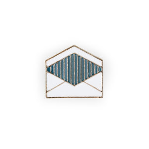 Envelope shaped enamel pin for students and friends