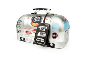 Tin food truck lunch box with swing tag