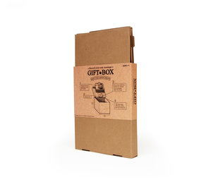 Reusable cardboard box with message recording feature