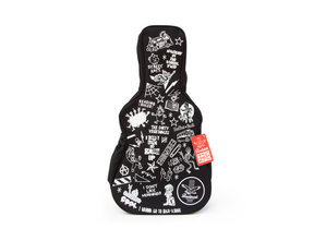 Guitar Backpack with red tag on white background