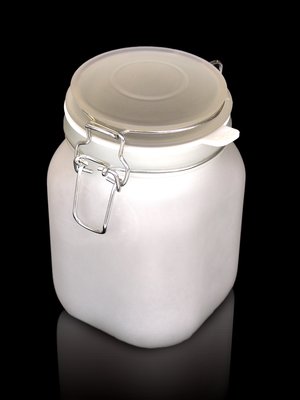 light in frosted jar