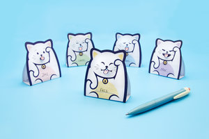 Lucky cat message pads folded up