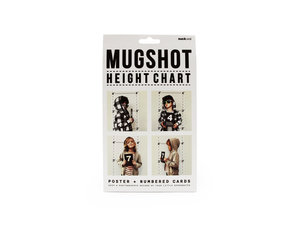Mugshot height chart packaging from front