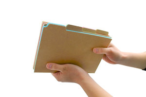 side view of notebook with tabs