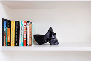 skull bookend for bookshelf