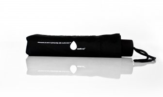 Black folding compact umbrella - simple and clever design.