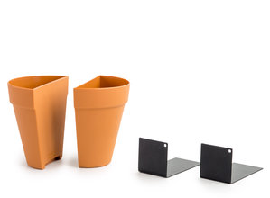 metal L-plates planter bookend and plant holder vase 