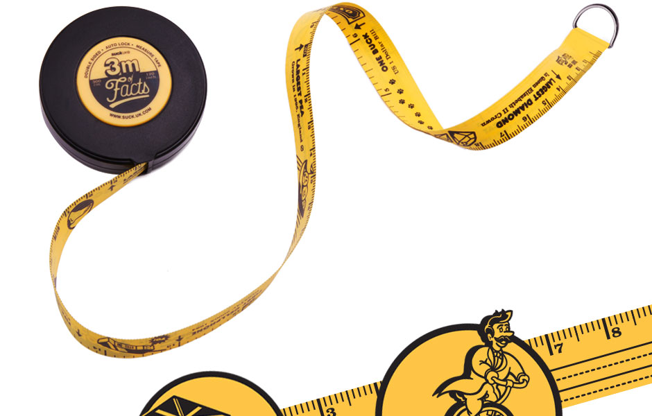 3m of Facts 10ft Tape measure filled with fun stats.