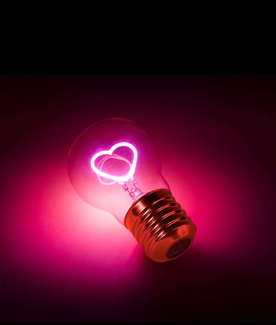 Recharegeable Heart Shaped Lightbulb