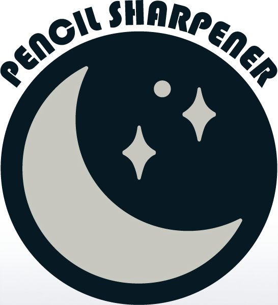 Pencil sharpener moon logo