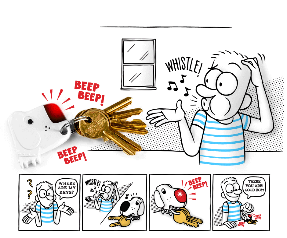 Fetch My Keys dog keyring animation