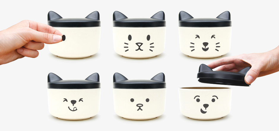 PET TREAT BOWL with many faces