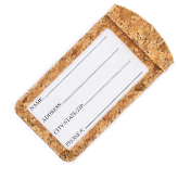 Cork Luggage Tag Open