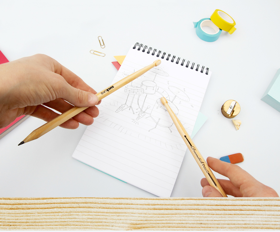 Drumstick Pencils drumming on desk