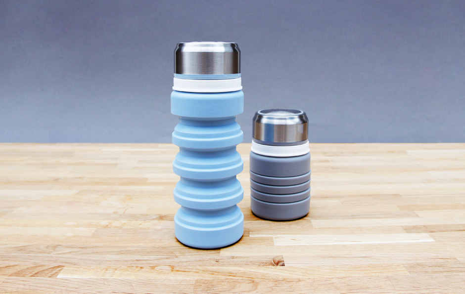 Collapsible silicone water bottles