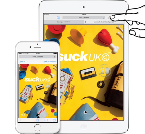 Open SuckUK catalogue in iBooks