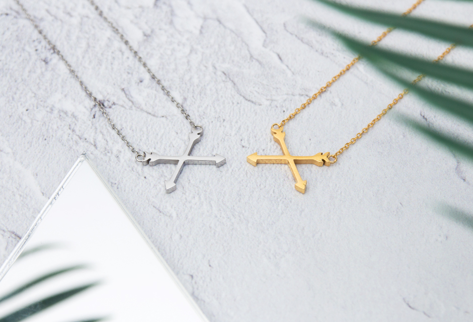 KUKU Gold and Silver Arrow Necklaces