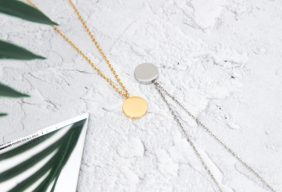 KUKU Gold and Silver Circle Necklaces