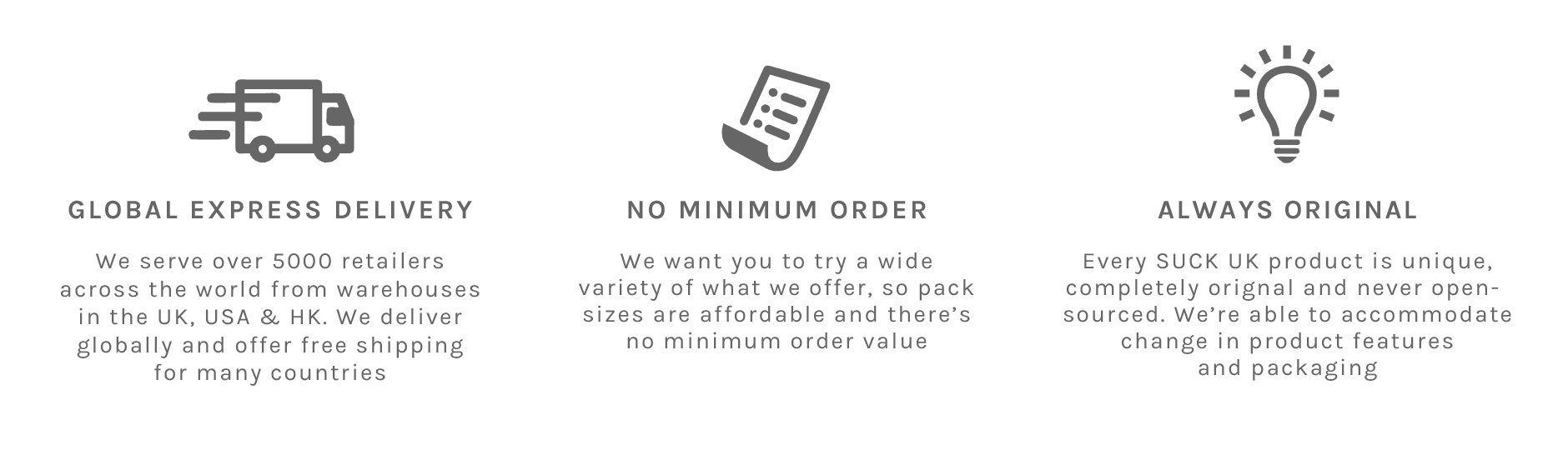 Global Express Delivery - No Minimum Order - Always Original