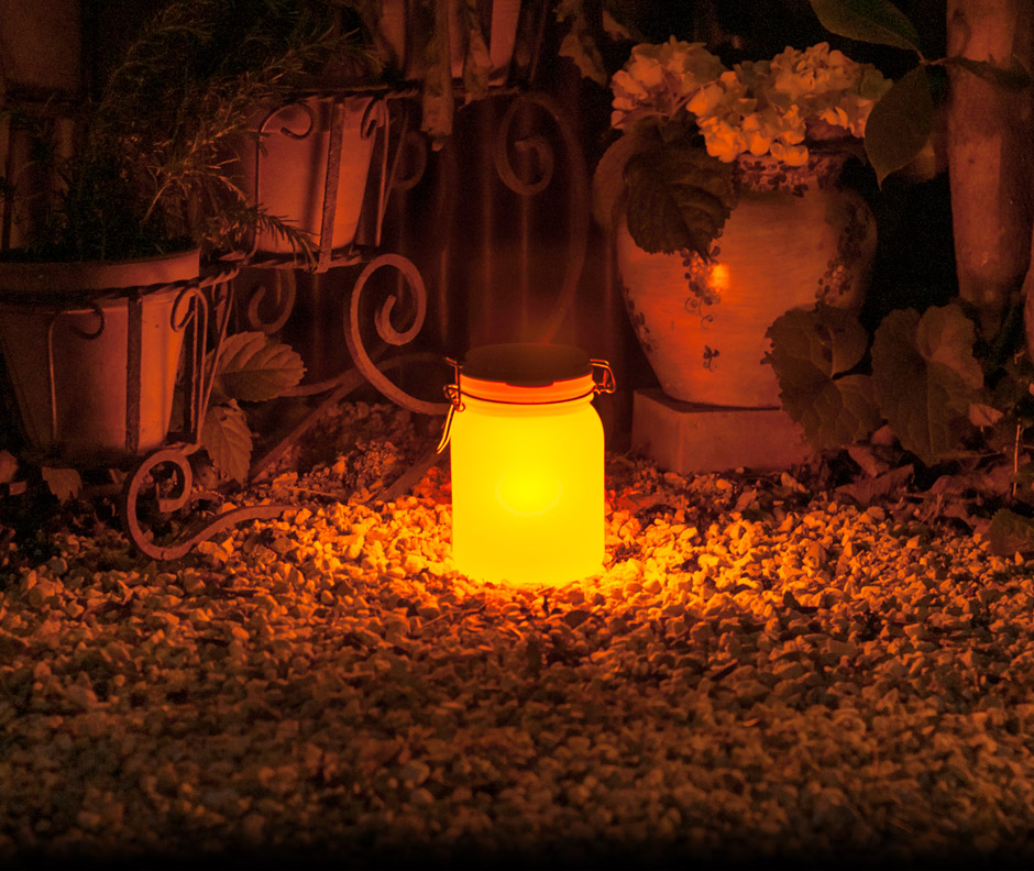 Sun Jar Lights up at Night