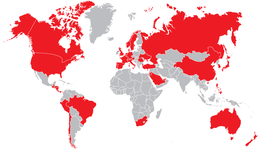 SUCK UK Stockists World Map