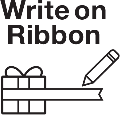 Write on ribbon logo