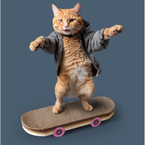 Skateboarding Cat
