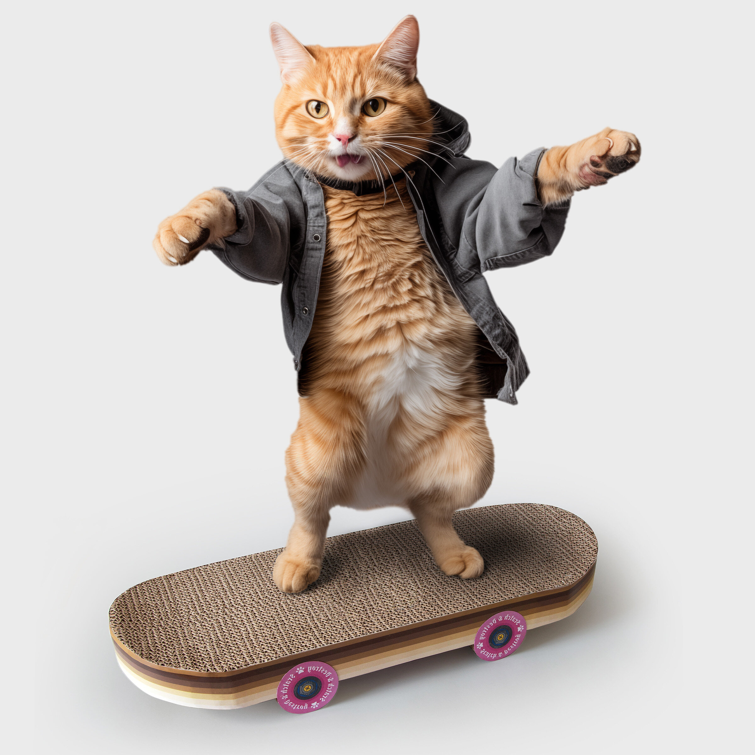 Cat on a skateboard