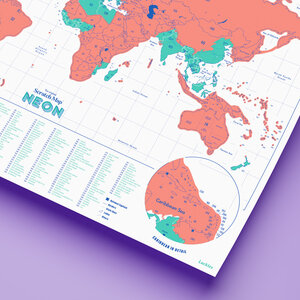 Coral scratch-map-neon-edition