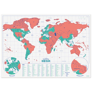 Coral scratch-map-neon-edition