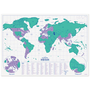 Green scratch-map-neon-edition