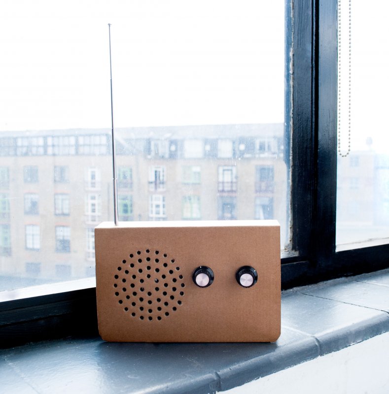 Cardboard Radio Card iPod speaker with great sound.