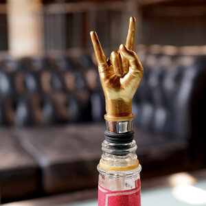 Bottle Stopper, Gold, Wine, Drink, Rock, Hand