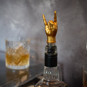 Bottle Stopper, Gold, Wine, Drink, Rock, Hand