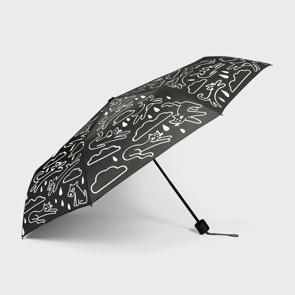 Raining Cats & Dogs Umbrella | Changes to bright colours when wet.