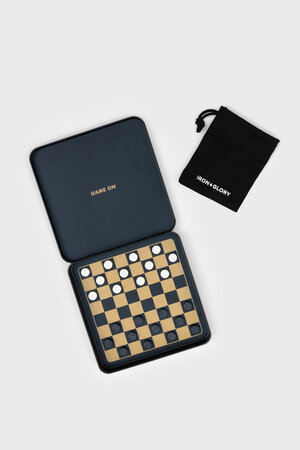 Travel Checkers Game Gold Iron and Glory