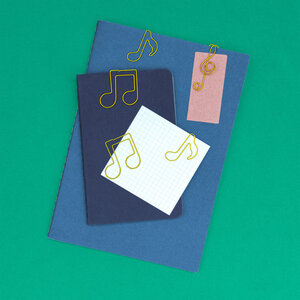 Music, Paper Clips, Gold, Stationery, Notes