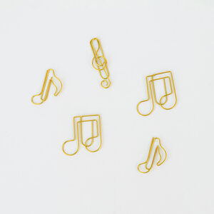 Music, Paper Clips, Gold, Stationery, Notes